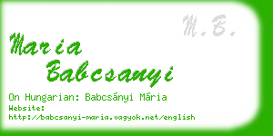 maria babcsanyi business card